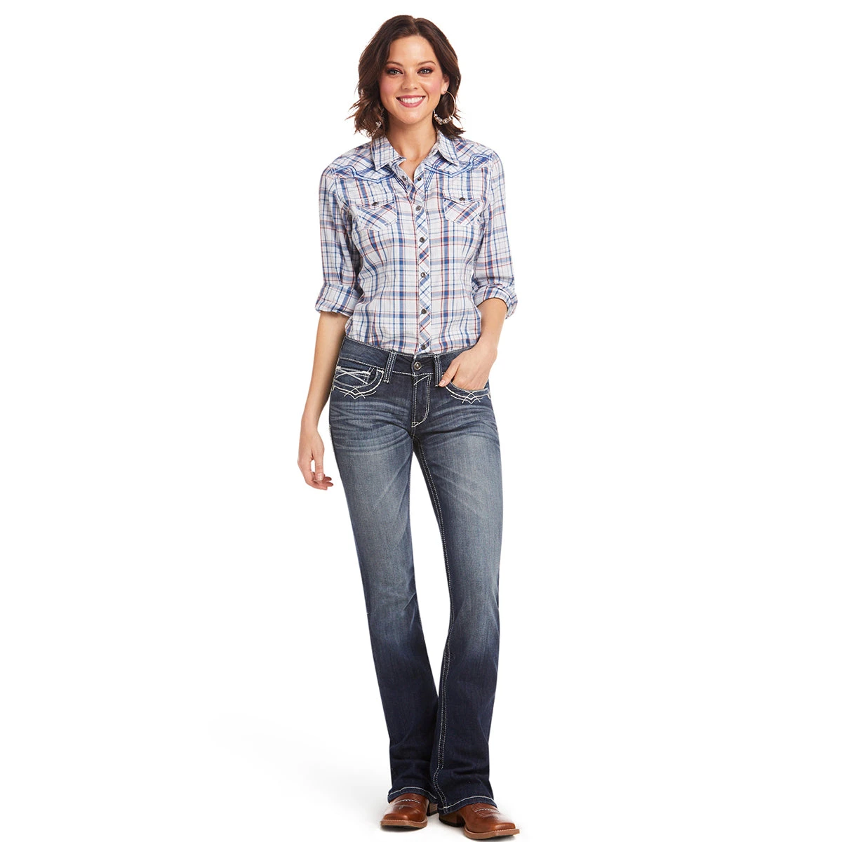 Ariat REAL Mid Rise Stretch Entwined Boot Cut Womens Riding Jean 3 Ariat REAL Mid Rise Stretch Entwined Boot Cut Womens Riding Jean