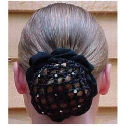 Hair Net Scrunchie With Rhinestones