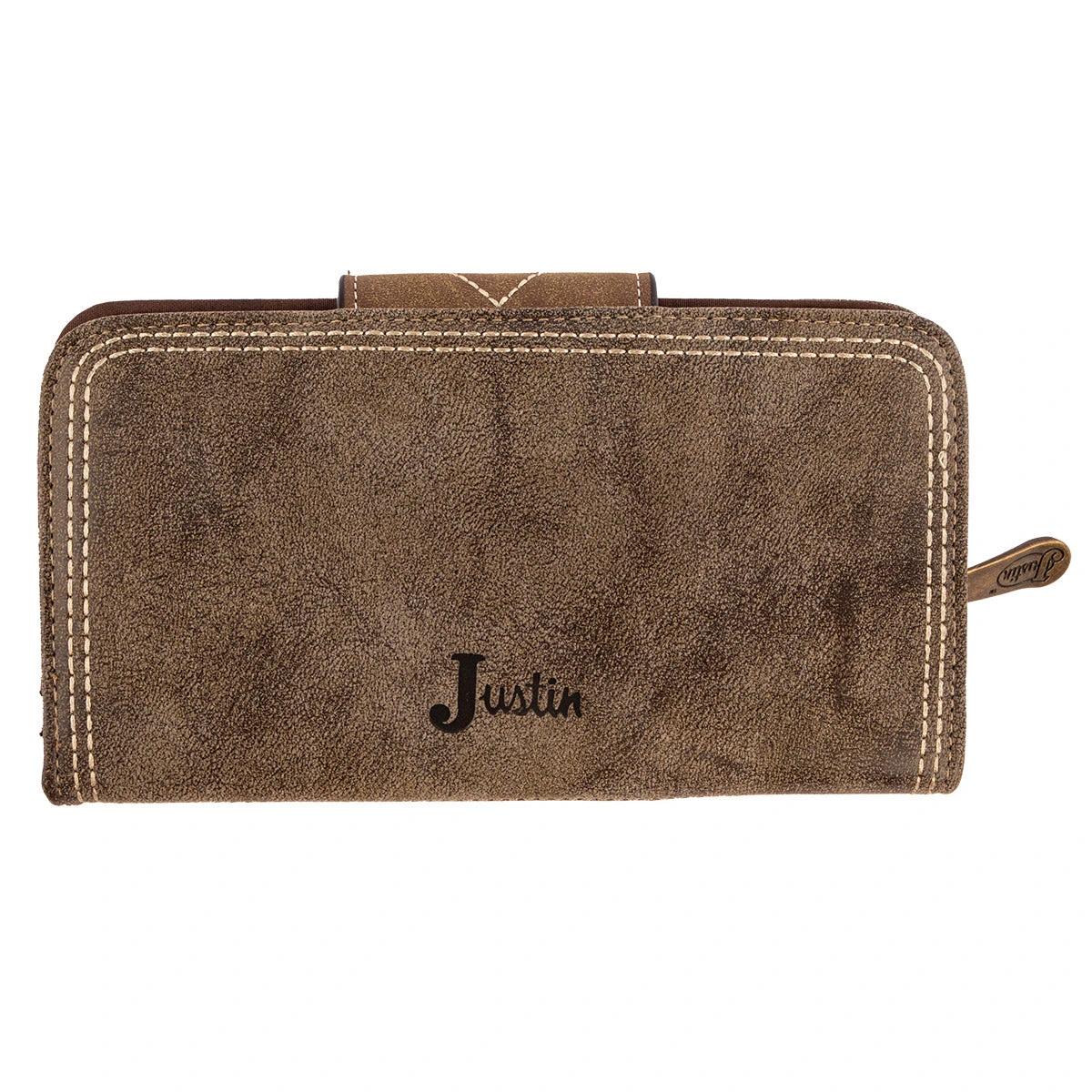 Justin Weathered Brown Ladies Wallet 3 Justin Weathered Brown Ladies Wallet