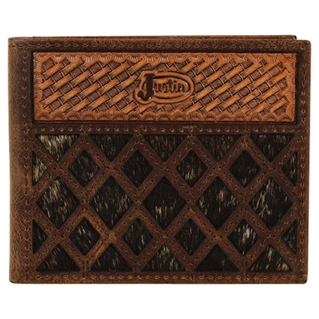 Justin Back Pocket Bifold Mens Wallet - Brindle Inlay 6 Justin Back Pocket Bifold Mens Wallet - Brindle Inlay - Image 4