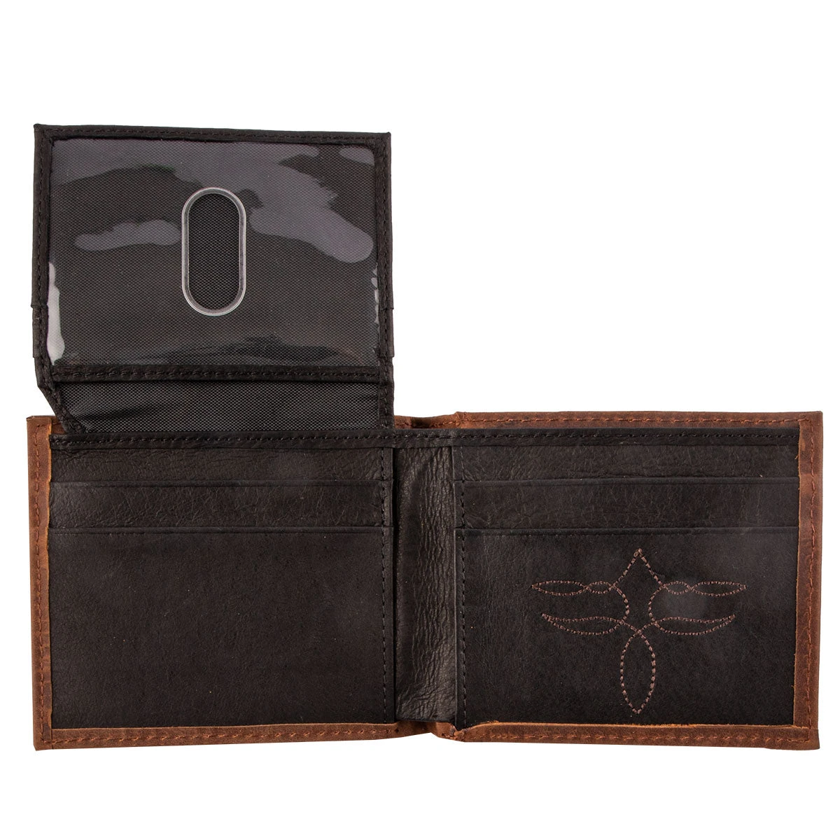 Justin Back Pocket Bifold Mens Wallet - Brindle Inlay 4 Justin Back Pocket Bifold Mens Wallet - Brindle Inlay - Image 2
