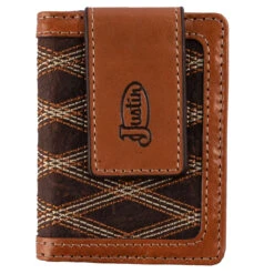 Justin Bifold Card Mens Wallet - Crisscross Stitch