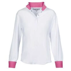 Ovation Kids Ellie Tech Show Shirt - Pink Horses