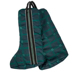 Chestnut Bay Quilted Lined Boot Bag- Hunter Plaid