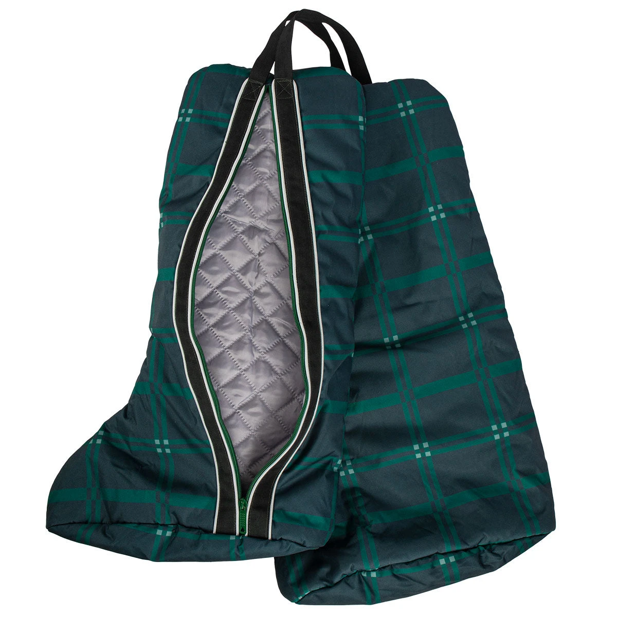 Chestnut Bay Quilted Lined Boot Bag- Hunter Plaid 4 Chestnut Bay Quilted Lined Boot Bag- Hunter Plaid - Image 2