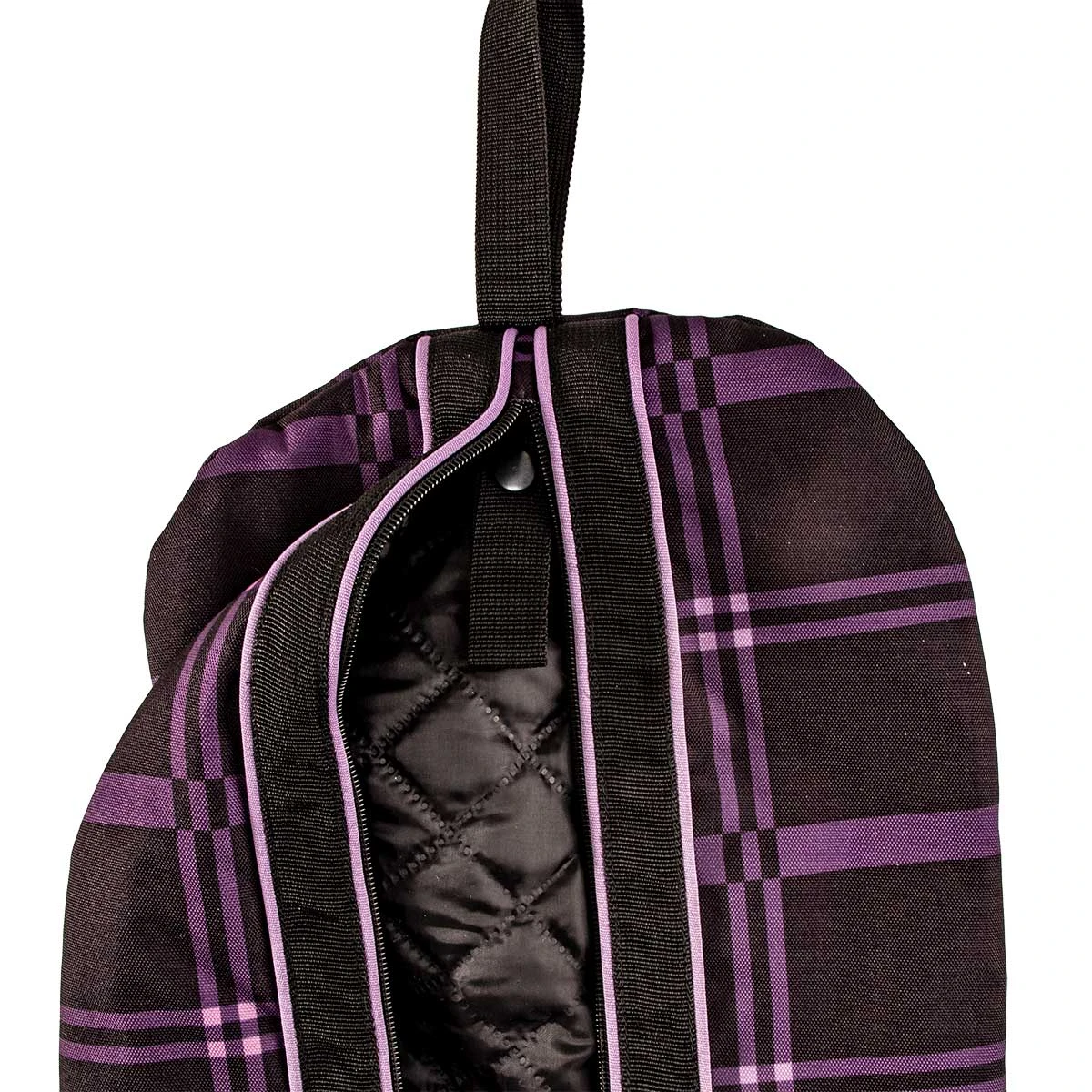 Chestnut Bay Quilted Lined Bridle Bag - Black Plaid 5 Chestnut Bay Quilted Lined Bridle Bag - Black Plaid - Image 3