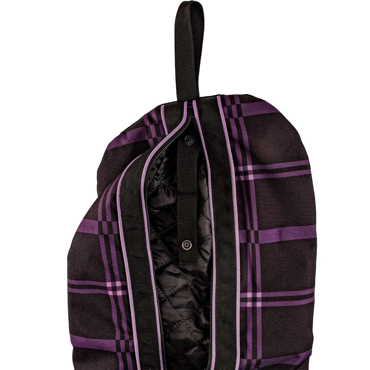 Chestnut Bay Quilted Lined Bridle Bag - Black Plaid 6 Chestnut Bay Quilted Lined Bridle Bag - Black Plaid - Image 4