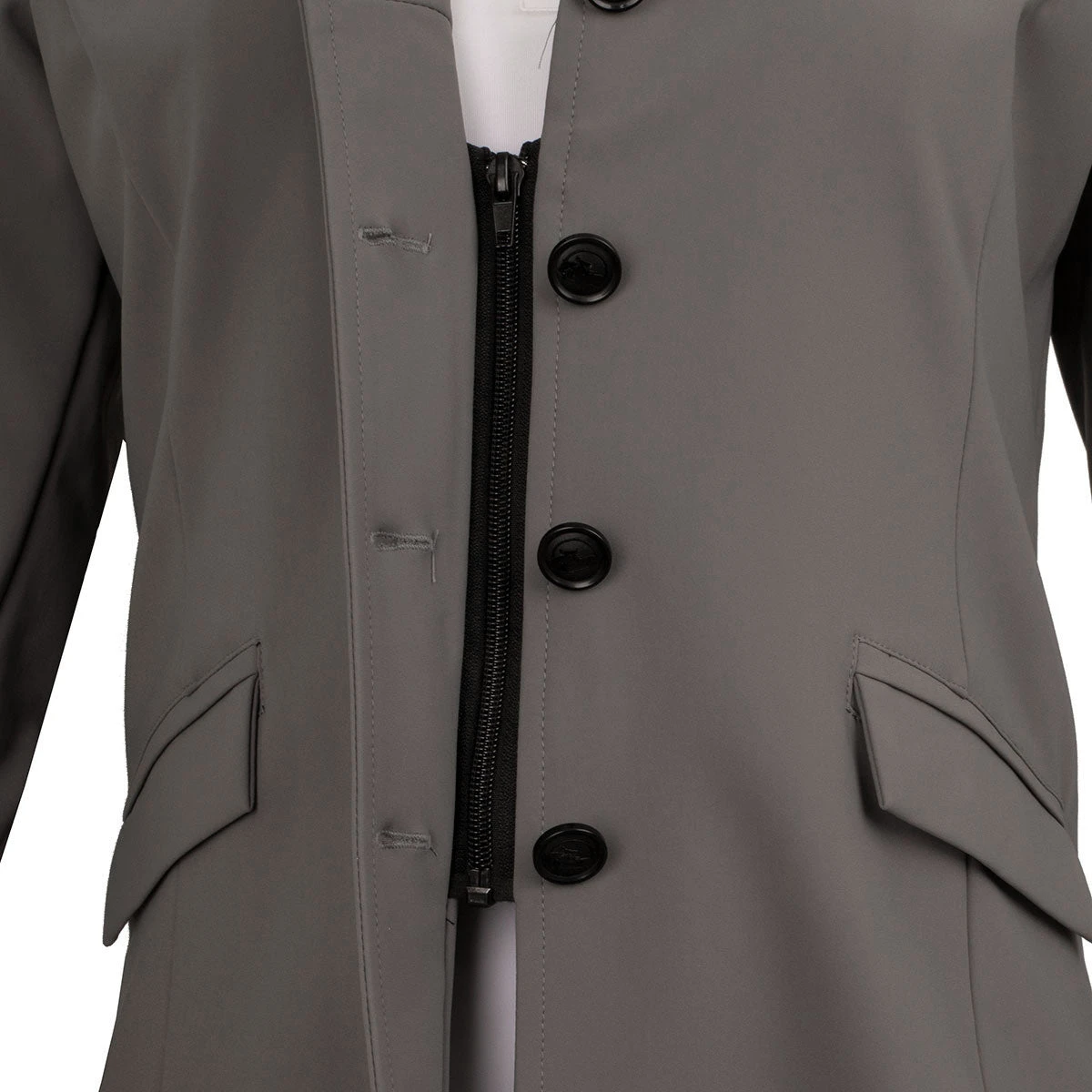 Grand Prix Madelyn Ladies Show Coat - Light Grey 4 Grand Prix Madelyn Ladies Show Coat - Light Grey - Image 2