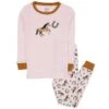 Leveret Horse 2 Piece Pajama Set - Kids Pink