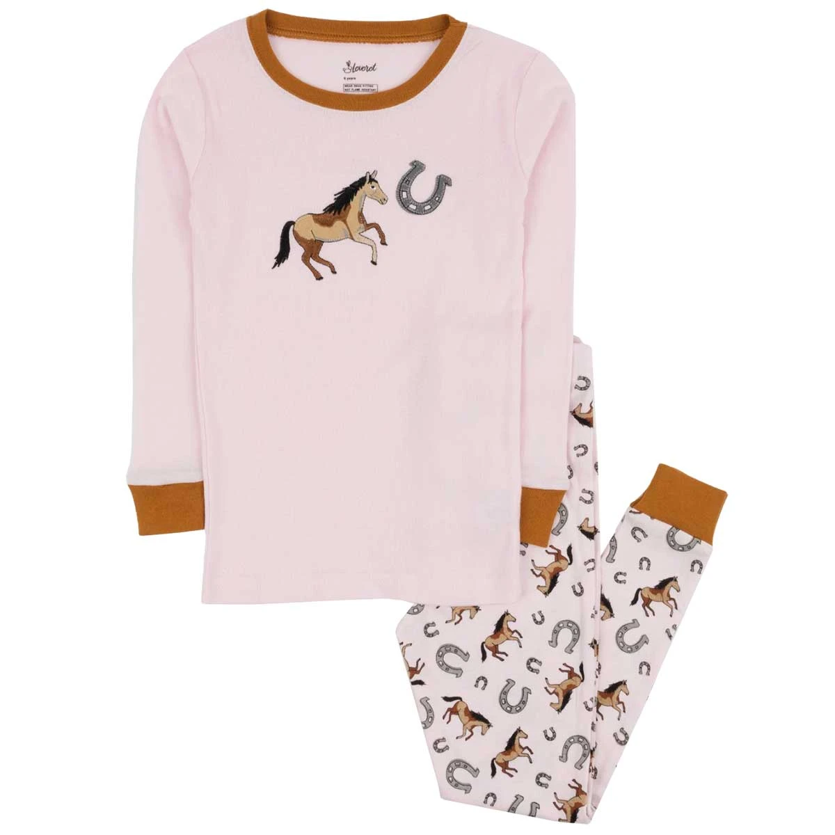Leveret Horse 2 Piece Pajama Set - Kids Pink 3 Leveret Horse 2 Piece Pajama Set - Kids Pink