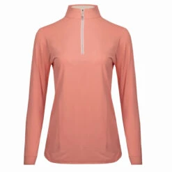 Tailored Sportsman Ice Fil Long Sleeve Ladies Quarter Zip - Peony