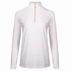 Tailored Sportsman Ice Fil Long Sleeve Ladies Quarter Zip - White